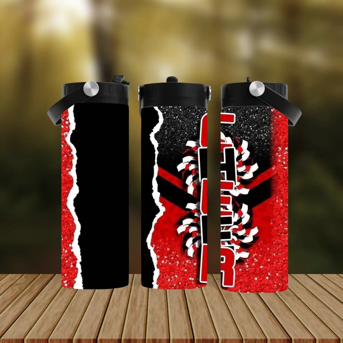 CUSTOMIZABLE RED CHEER HOT AND COLD TUMBLER - Crazy Kat Design Co