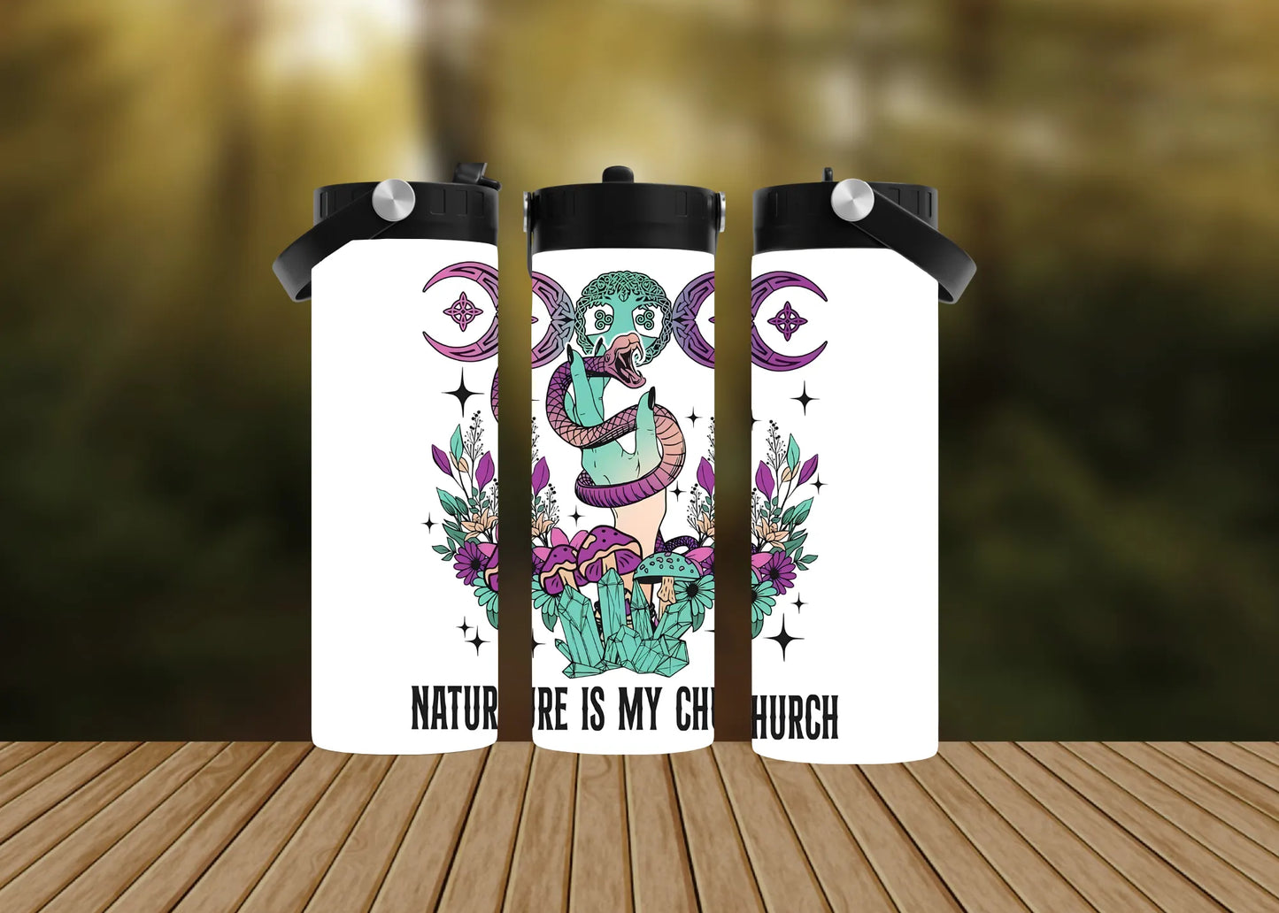 CUSTOMIZABLE NATURE IS MY CHURCH HOT AND COLD TUMBLERS - Crazy Kat Design Co