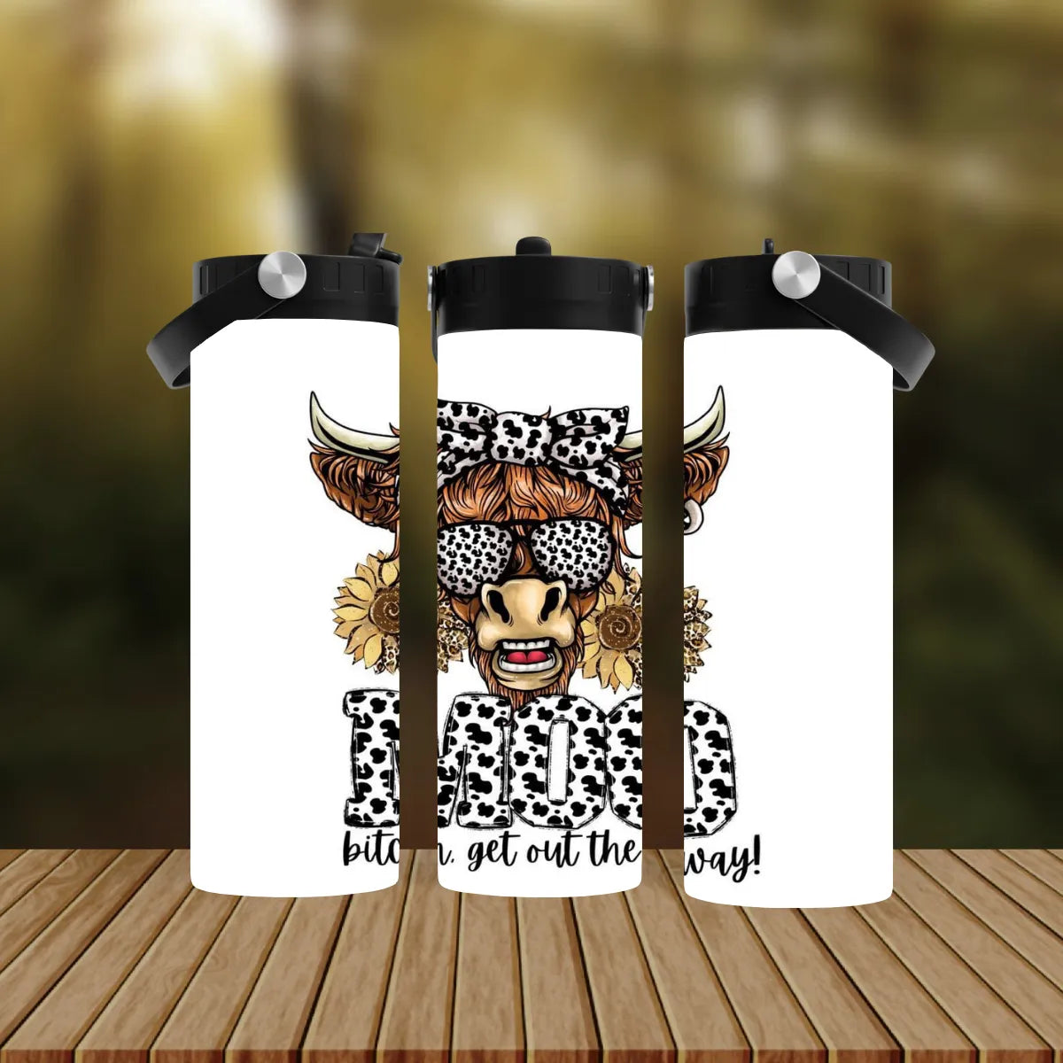 CUSTOMIZABLE MOO BITCH GET OUT THE WAY HOT AND COLD TUMBLER - Crazy Kat Design Co