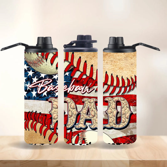 CUSTOMIZABLE BASEBALL DAD HOT AND COLD TUMBLER - Crazy Kat Design Co