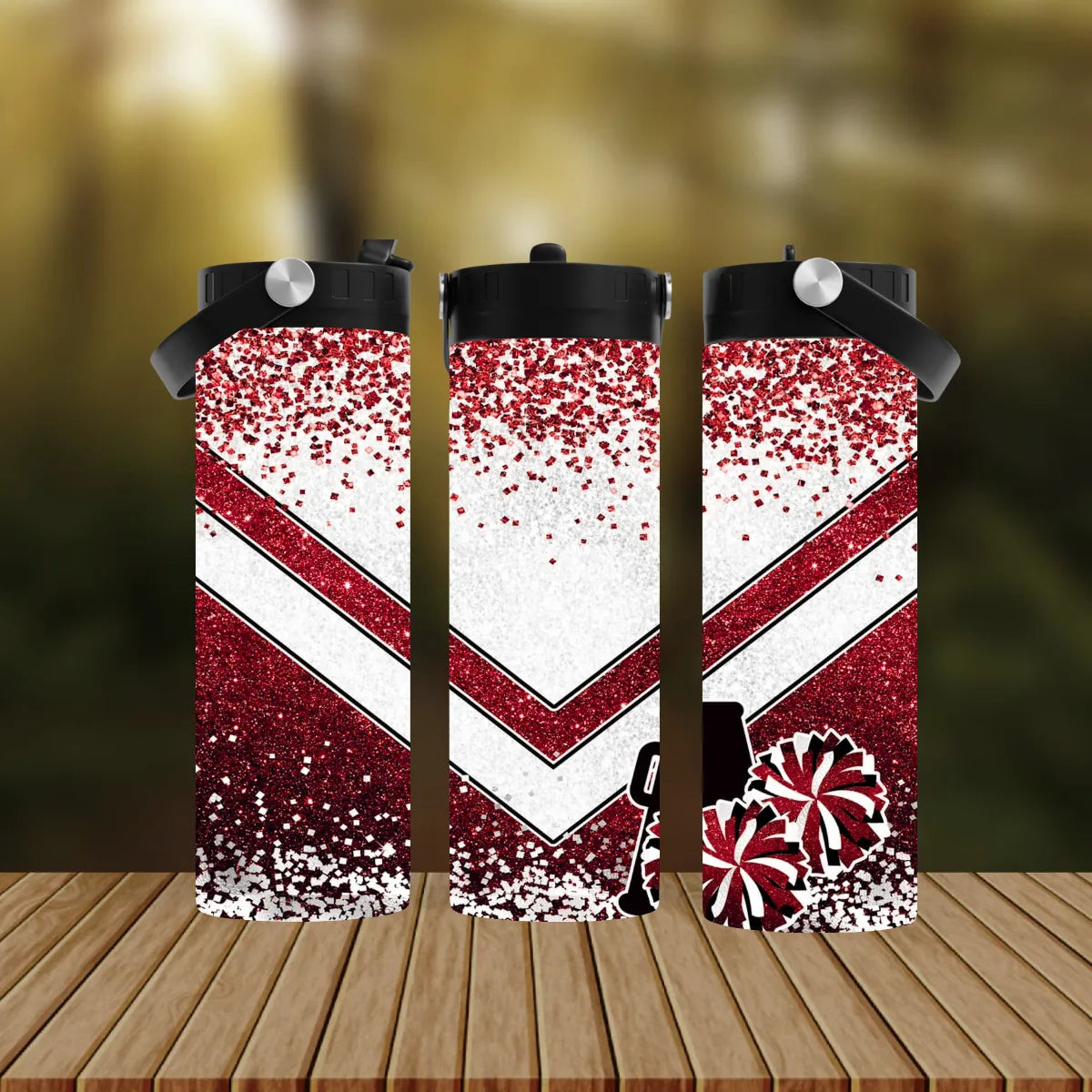 CUSTOMIZABLE RED CHEER HOT AND COLD TUMBLER - Crazy Kat Design Co