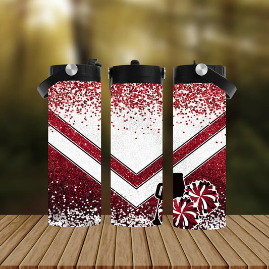 CUSTOMIZABLE RED CHEER HOT AND COLD TUMBLER - Crazy Kat Design Co