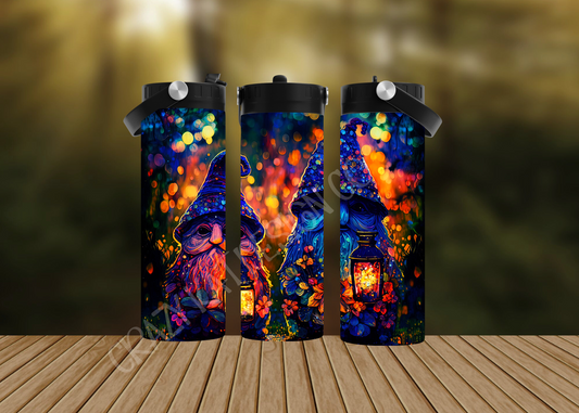 CUSTOMIZABLE GNOME IS THE GARDEN AT NIGHT HOT AND COLD TUMBLERS