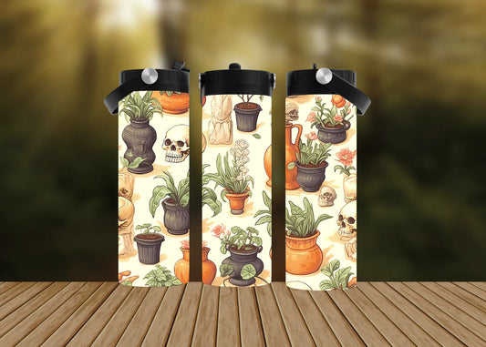 CUSTOMIZABLE SKULLS AND PLANTS HOT AND COLD TUMBLERS - Crazy Kat Design Co