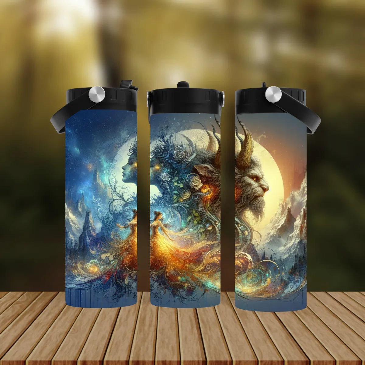 CUSTOMIZABLE BEAUTY AND THE BEAST HOT AND COLD TUMBLER - Crazy Kat Design Co