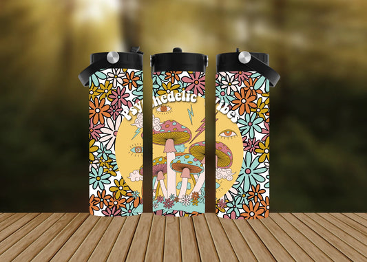 CUSTOMIZABLE PSYCHEDELIC VIBES MUSHROOMS HOT AND COLD TUMBLERS - Crazy Kat Design Co
