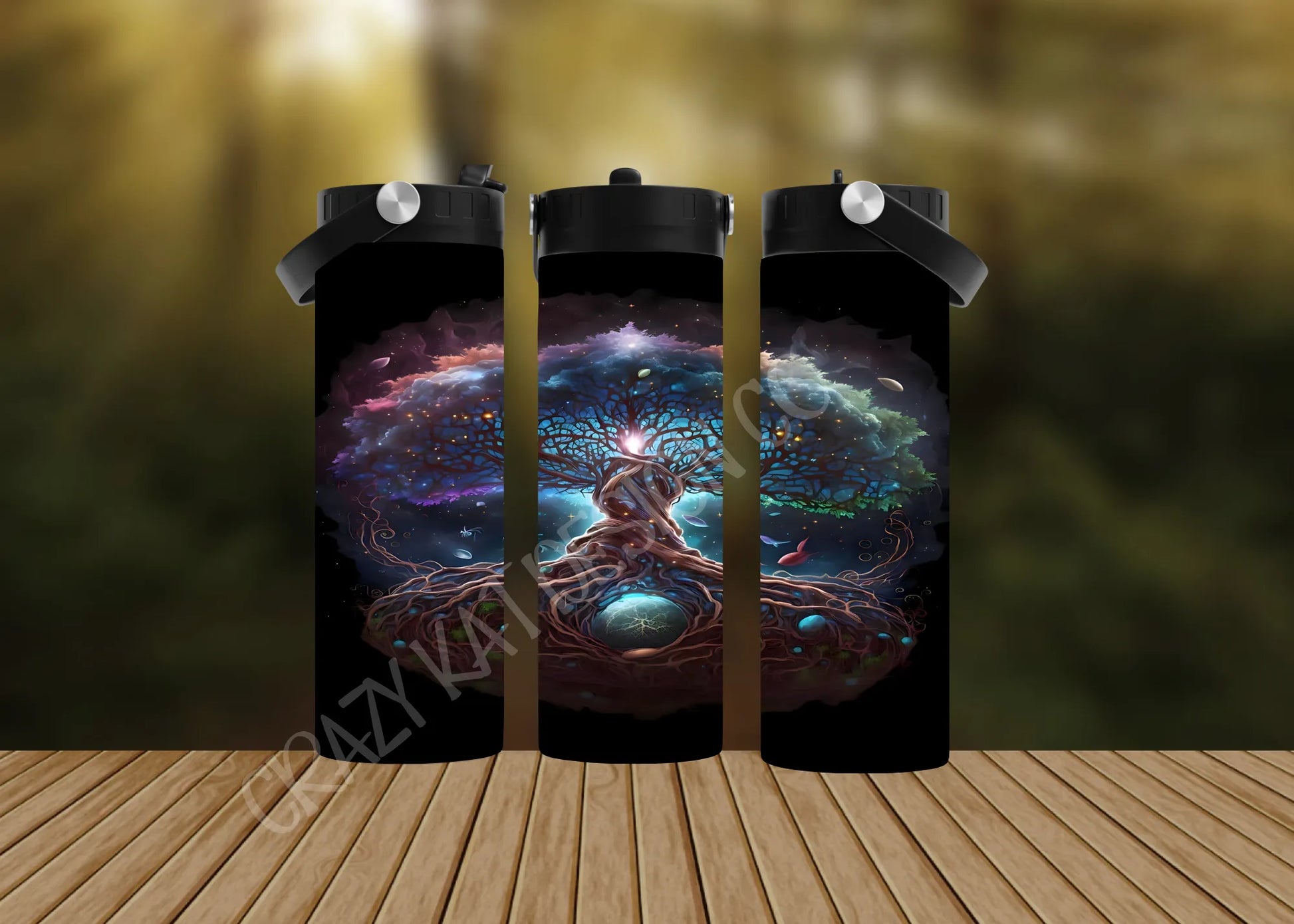 CUSTOMIZABLE GLOWING TREE OF LIFE HOT AND COLD TUMBLERS - Crazy Kat Design Co