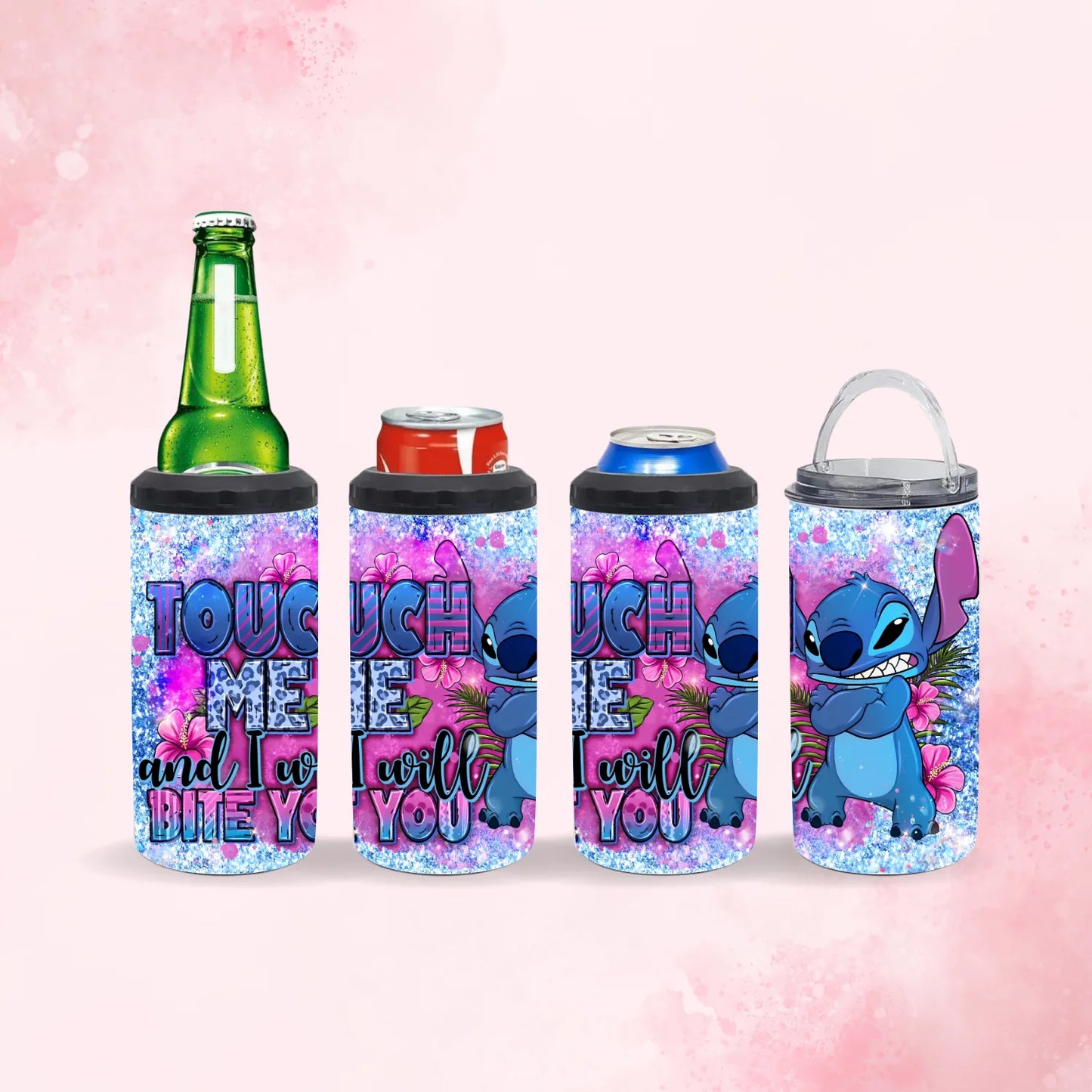 CUSTOMIZABLE TOUCH ME AND ILL BITE YOU STITCH HOT AND COLD TUMBLER - Crazy Kat Design Co