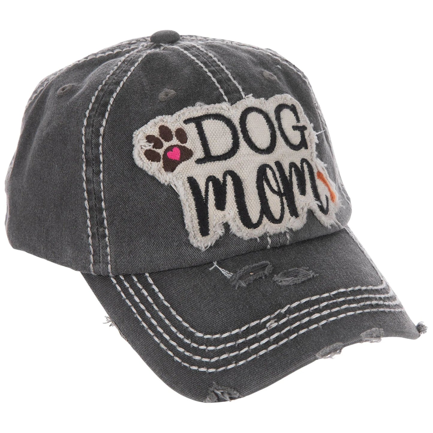 Distressed Dog Mom Hat - Crazy Kat Design Co