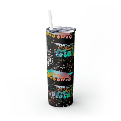 Feeling kinda don’t give a F*ckish today Skinny Tumbler with Straw, 20oz - Crazy Kat Design Co