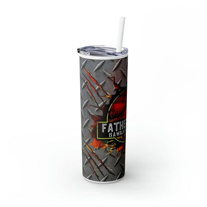 Fatherhood is a Walk in the Park Skinny Tumbler with Straw, 20oz - Crazy Kat Design Co