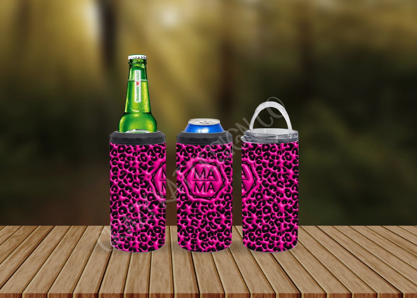 CUSTOMIZABLE MAMA 3D PUFF PINK HOT AND COLD TUMBLERS