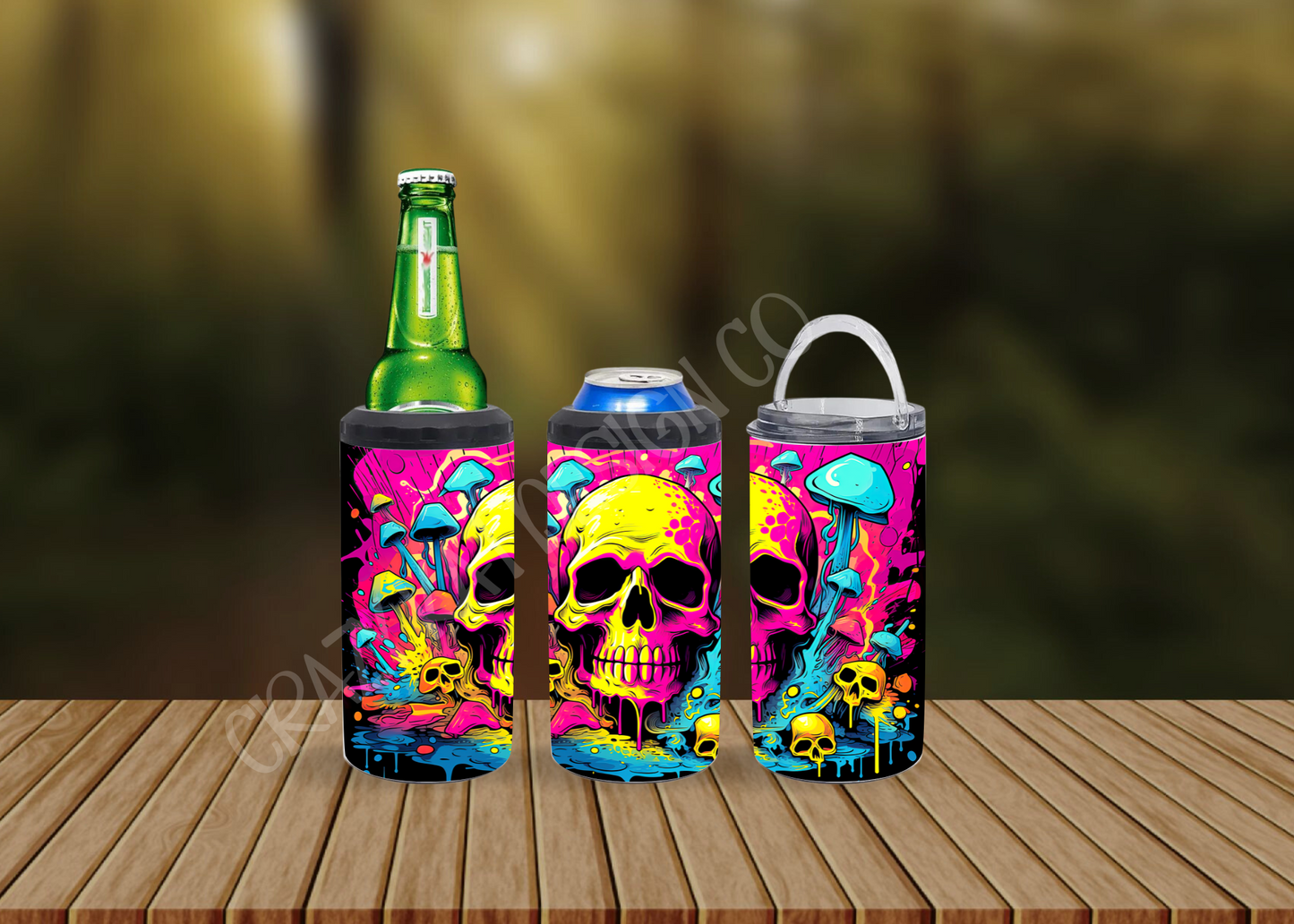 CUSTOMIZABLE SKULL AND MUSHROOMS HOT AND COLD TUMBLERS