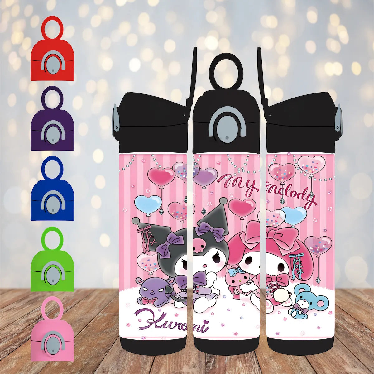 CUSTOMIZABLE KUROMI AND MY MELODY HOT AND COLD TUMBLER - Crazy Kat Design Co