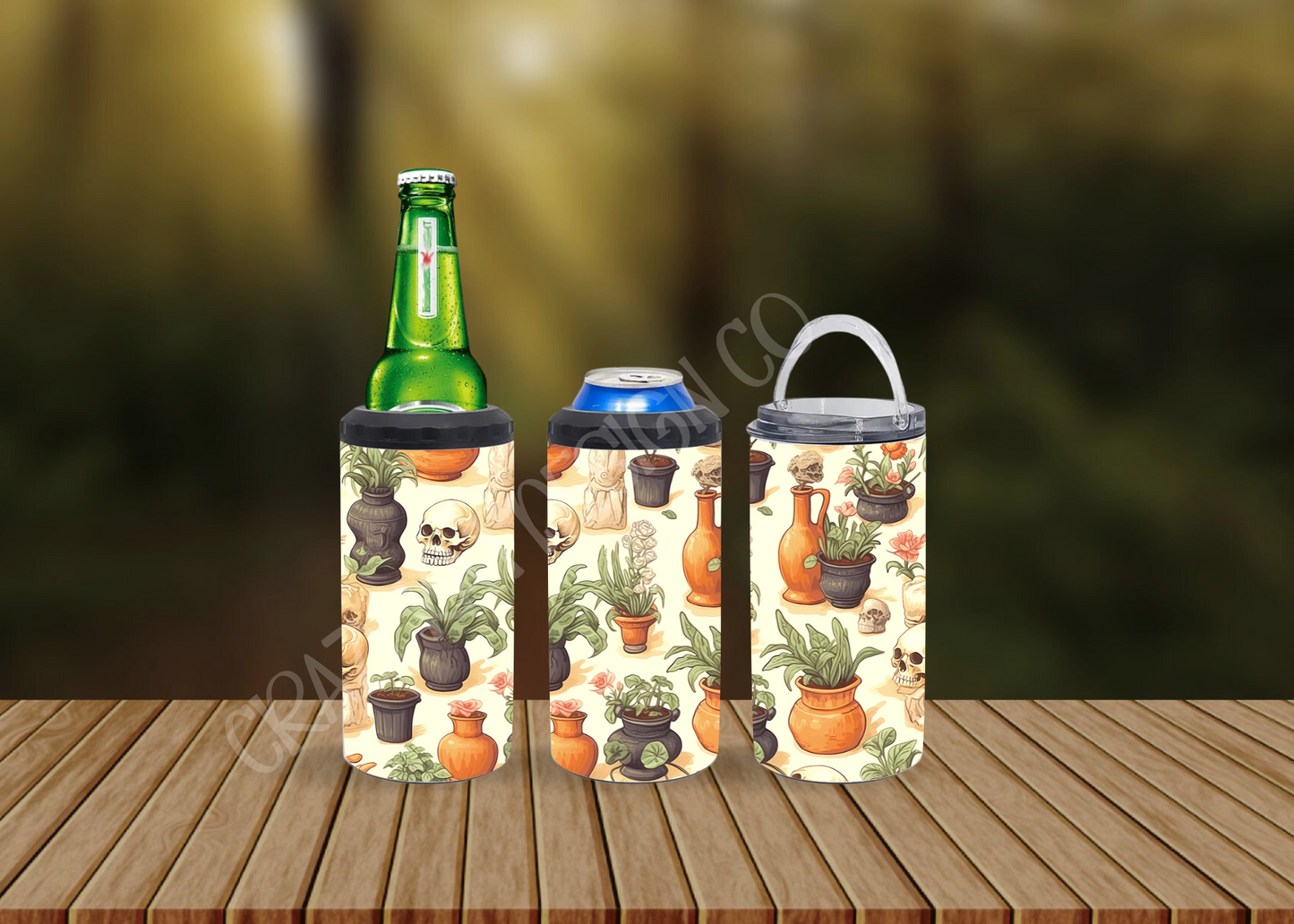 CUSTOMIZABLE SKULLS AND PLANTS HOT AND COLD TUMBLERS