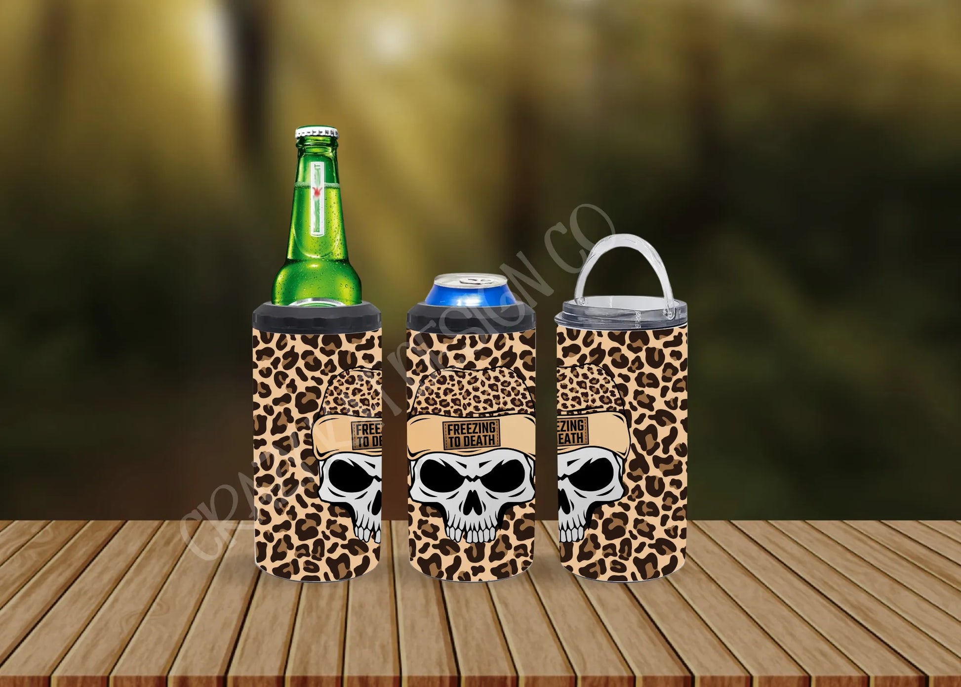 CUSTOMIZABLE FREEZING TO DEATH SKULLS HOT AND COLD TUMBLERS - Crazy Kat Design Co