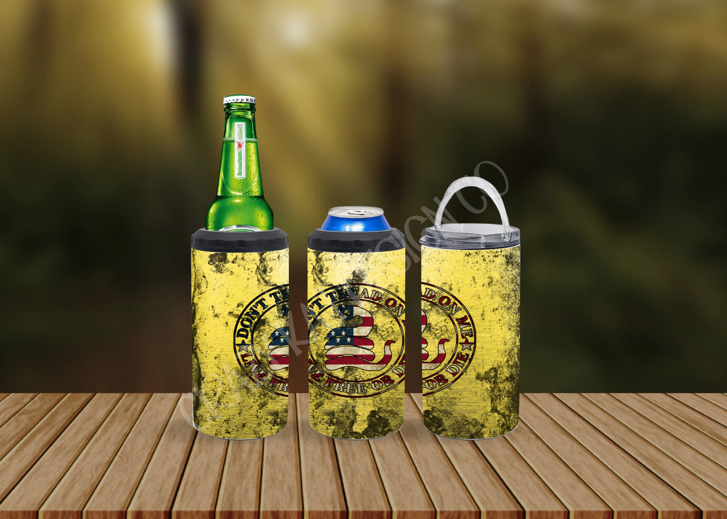 CUSTOMIZABLE 2ND AMENDMENT FLAG SNAKE HOT AND COLD TUMBLERS - Crazy Kat Design Co