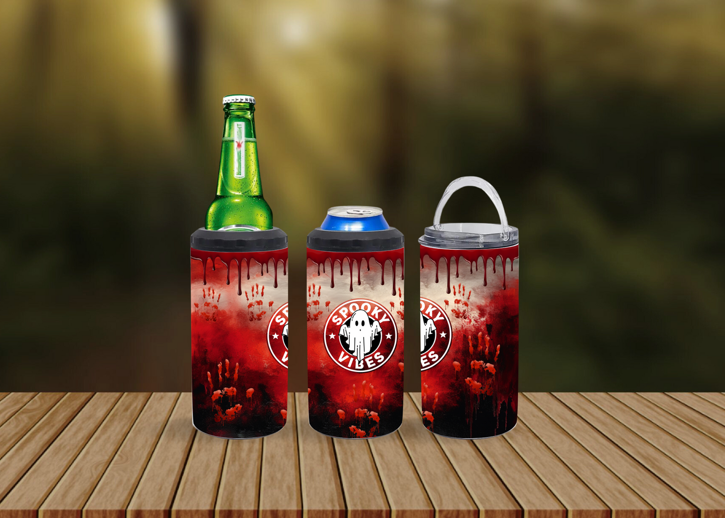 CUSTOMIZABLE SPOOKY VIBES BLOODY HOT AND COLD TUMBLERS