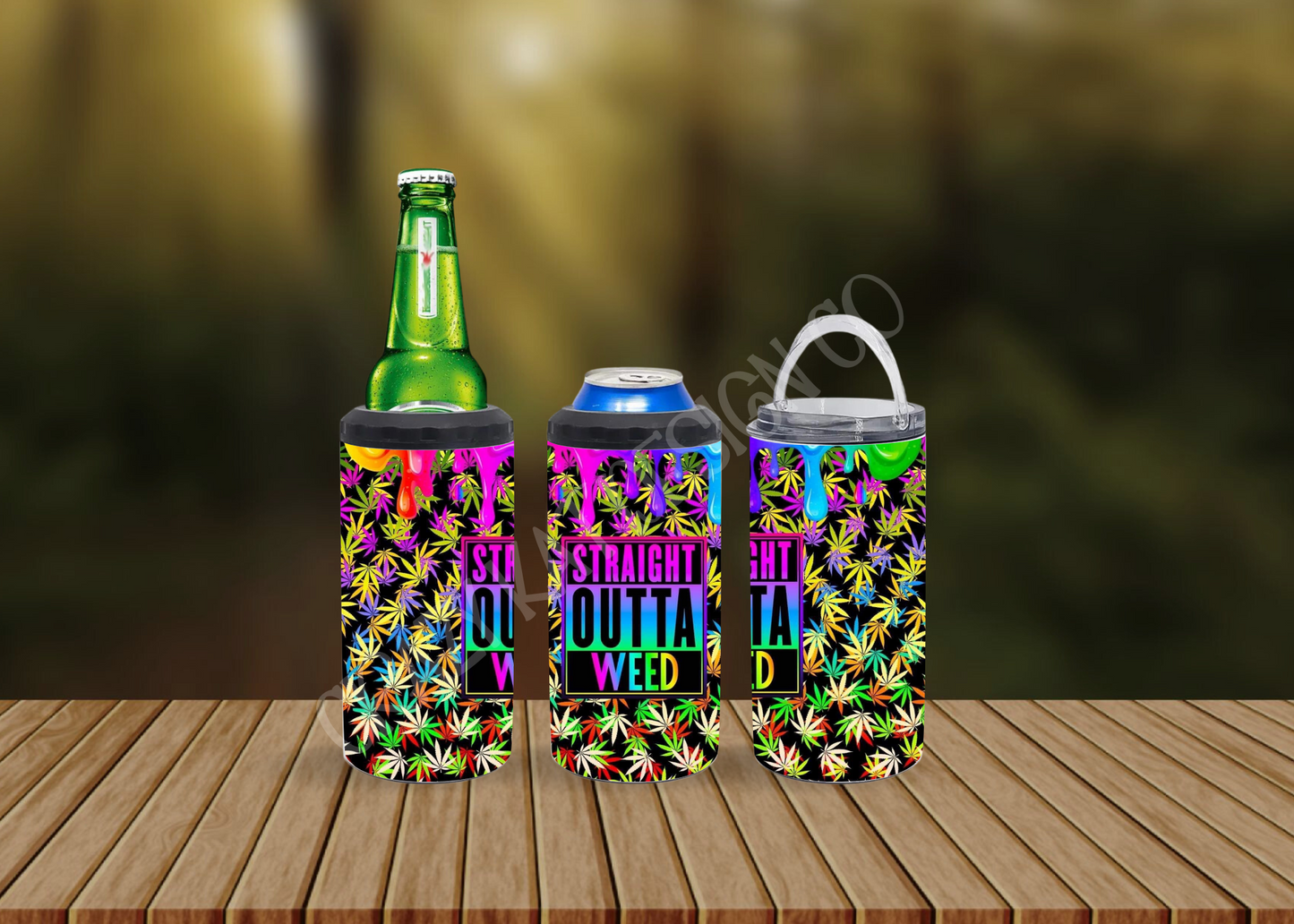 CUSTOMIZABLE STRAIGHT OUTTA WEED HOT AND COLD TUMBLERS