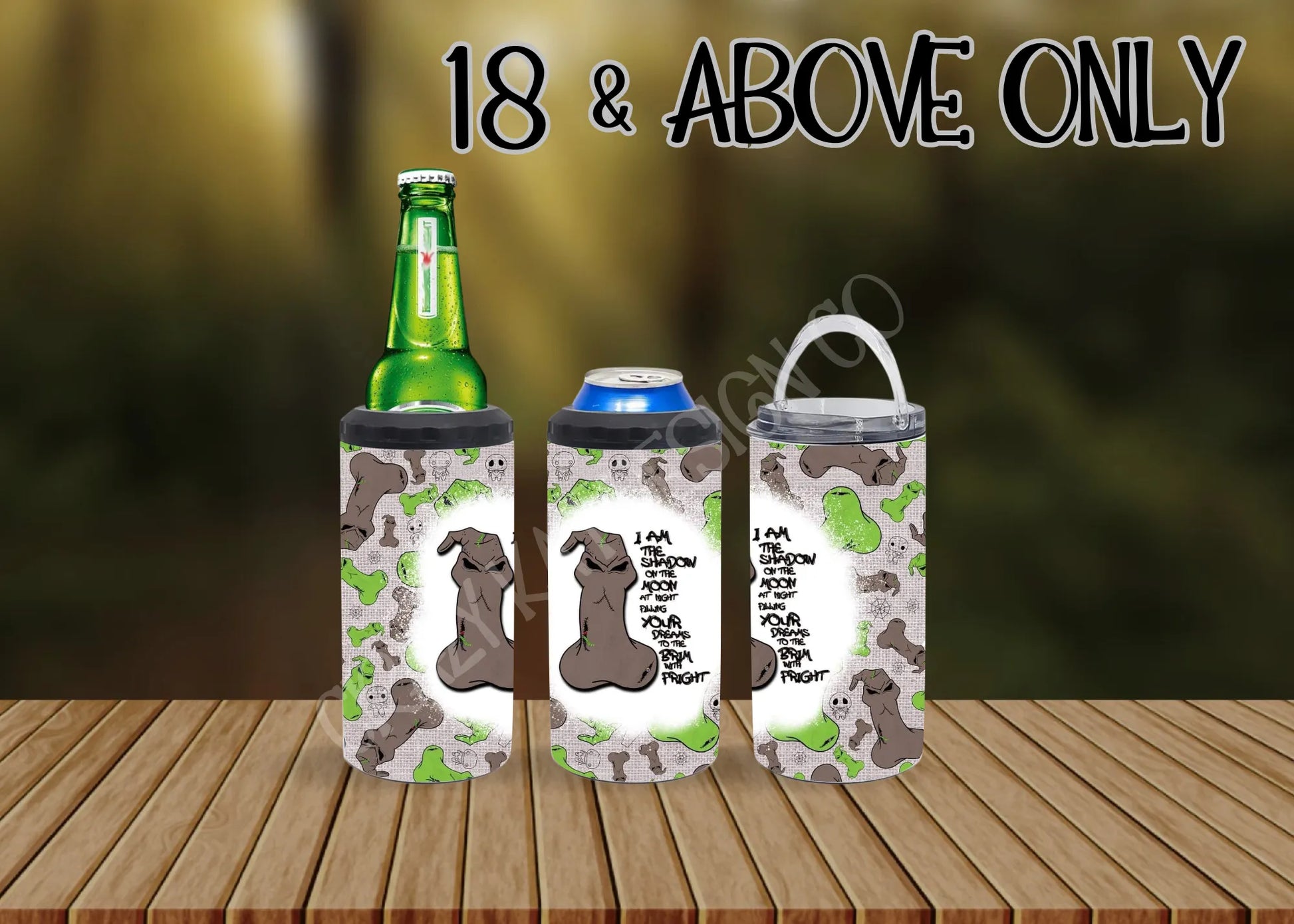 18+ ONLY CUSTOMIZABLE BROWN OOGIE BOOGIE D*CK HOT AND COLD TUMBLERS - Crazy Kat Design Co