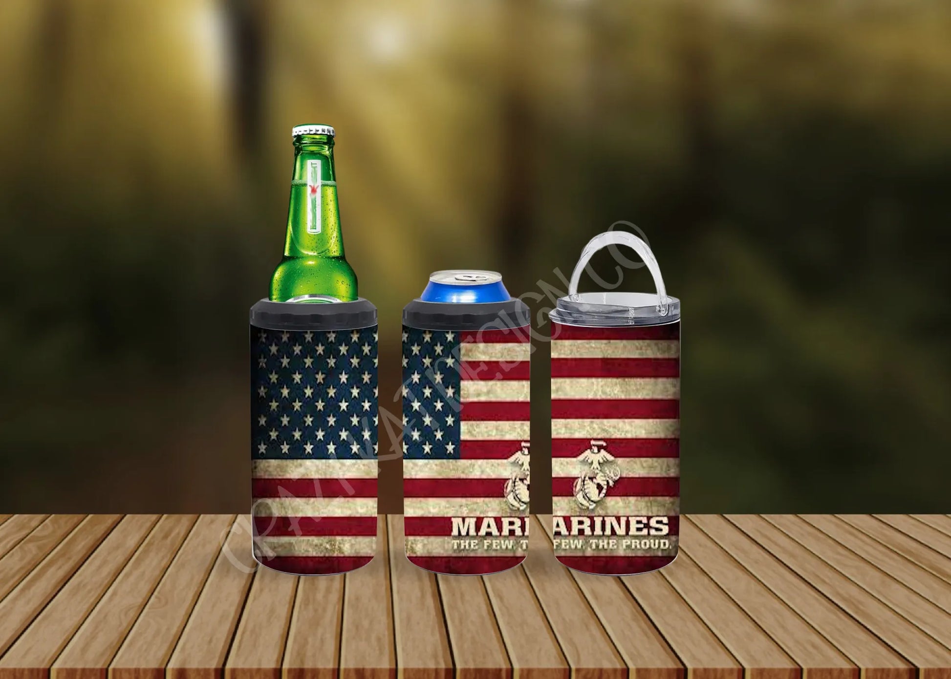 CUSTOMIZABLE AMERICAN US MARINES HOT AND COLD TUMBLERS - Crazy Kat Design Co