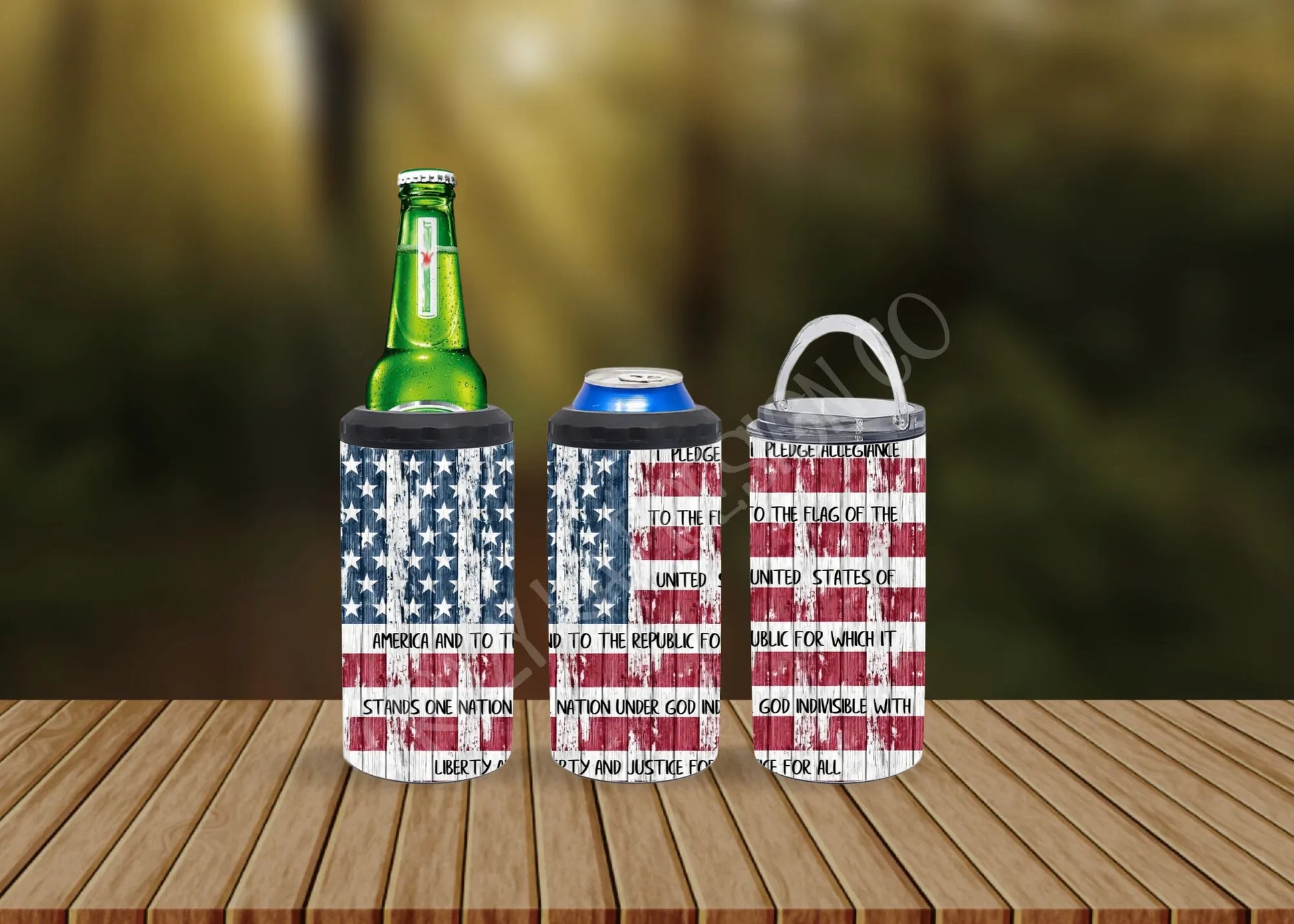 CUSTOMIZABLE PLEDGE OF ALLEGIANCE HOT AND COLD TUMBLERS - Crazy Kat Design Co