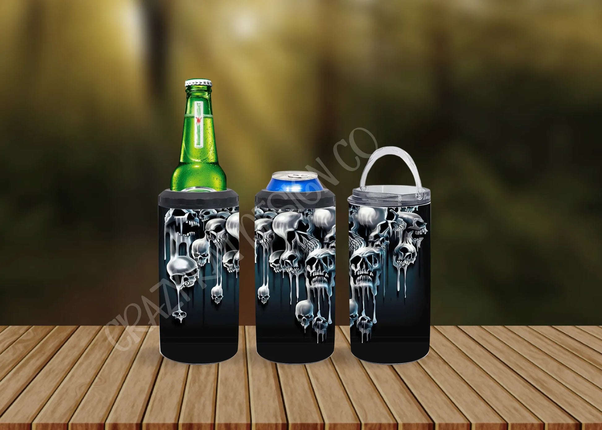 CUSTOMIZABLE DRIPPING SKULLS HOT AND COLD TUMBLERS - Crazy Kat Design Co