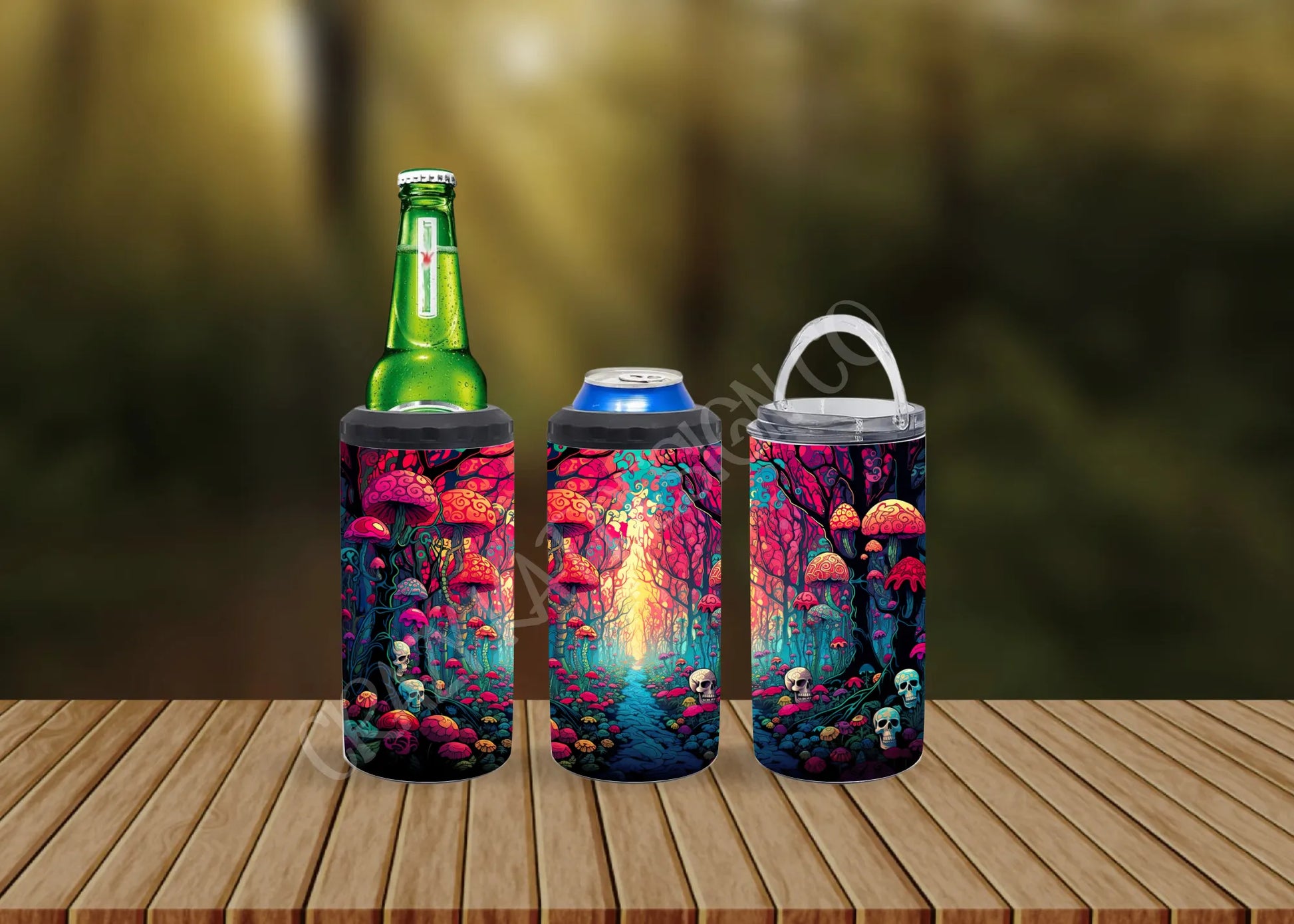 CUSTOMIZABLE MUSHROOM FORREST HOT AND COLD TUMBLERS - Crazy Kat Design Co