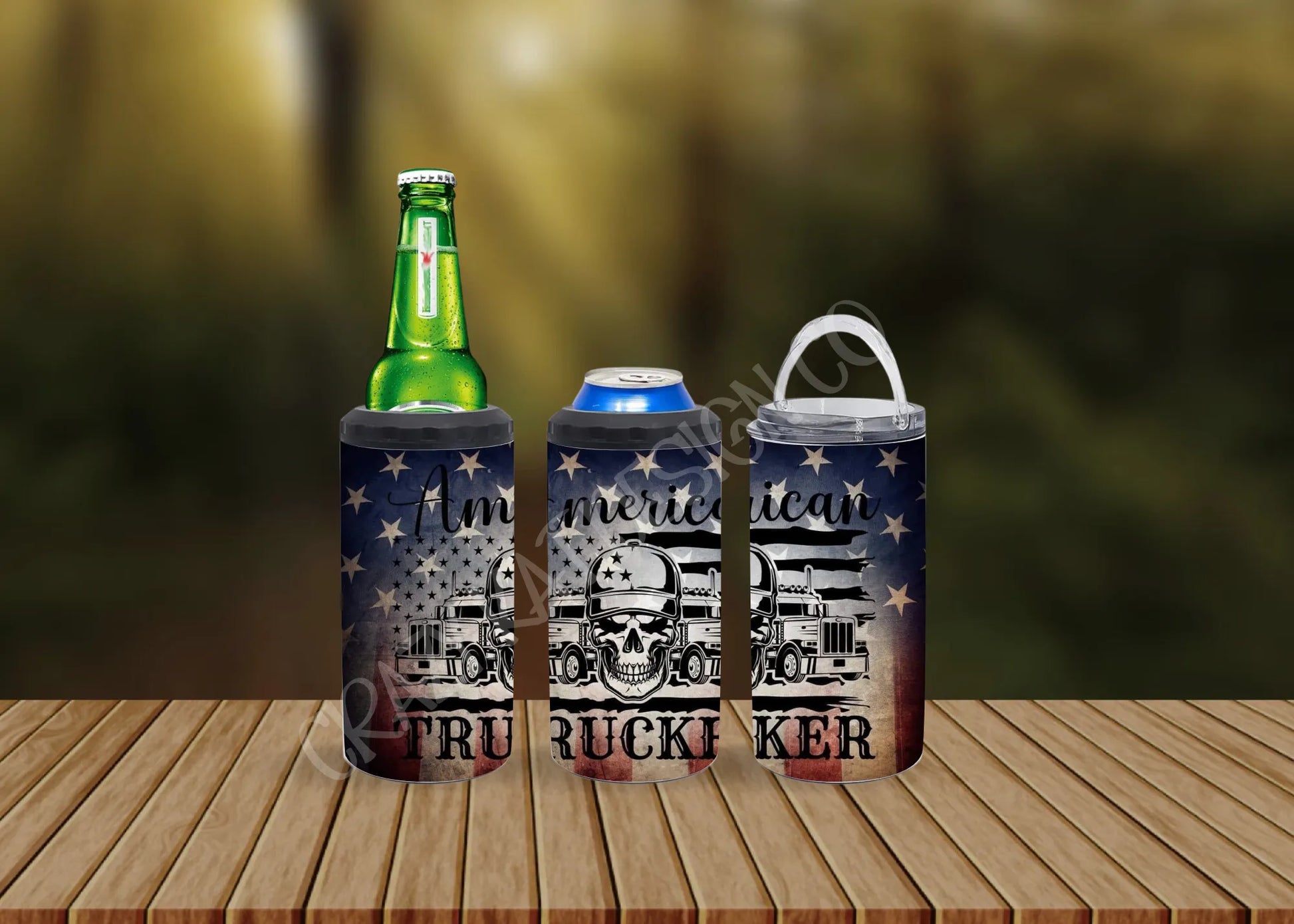 CUSTOMIZABLE AMERICAN TRUCKER HOT AND COLD TUMBLERS - Crazy Kat Design Co