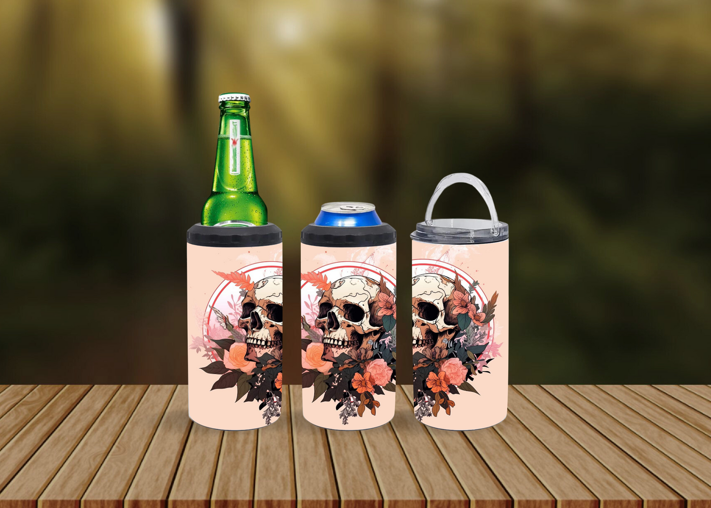 CUSTOMIZABLE SKULLS FLOWERS HOT AND COLD TUMBLERS