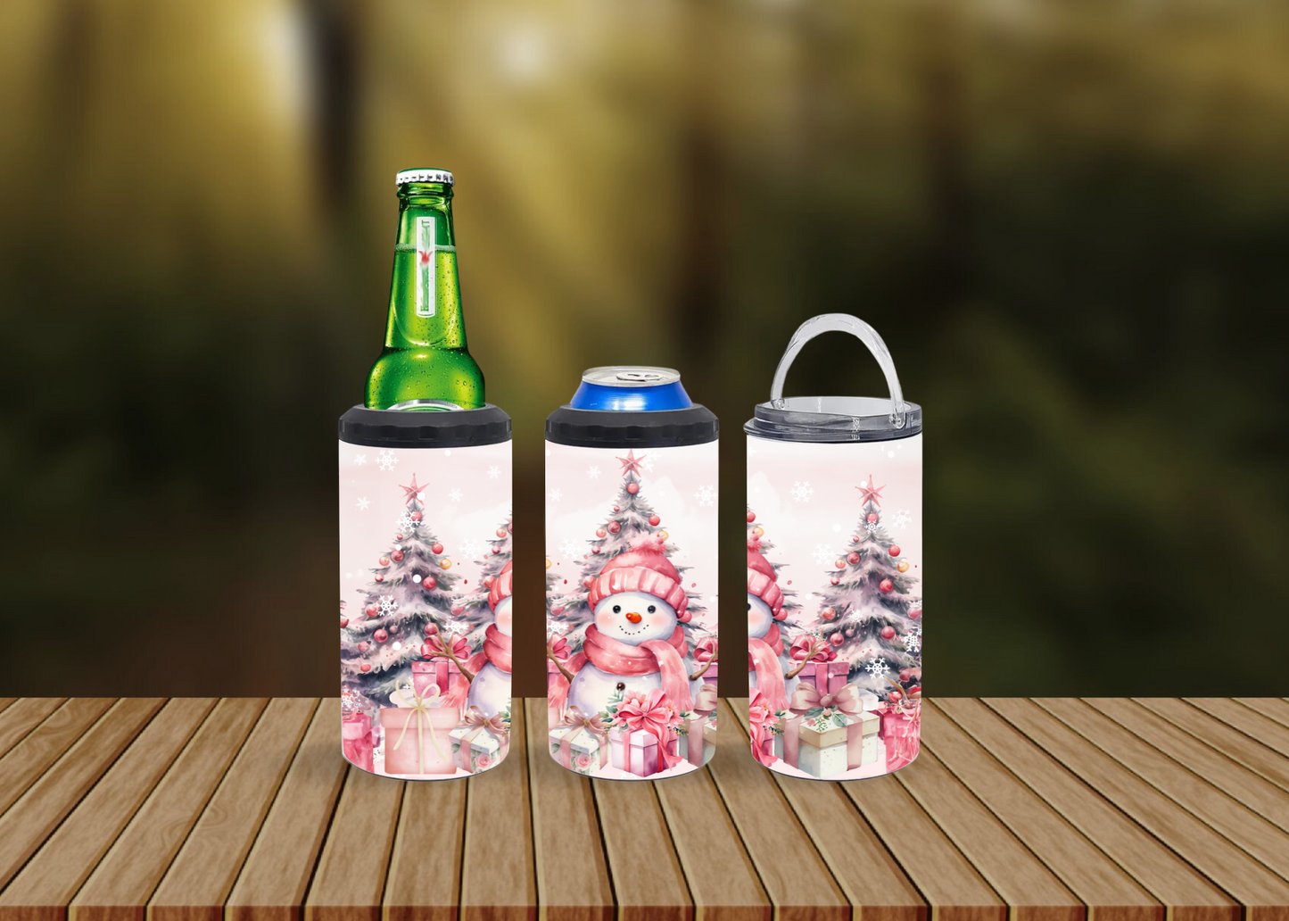 CUSTOMIZABLE SNOWMAN CHRISTMAS HOT AND COLD TUMBLERS