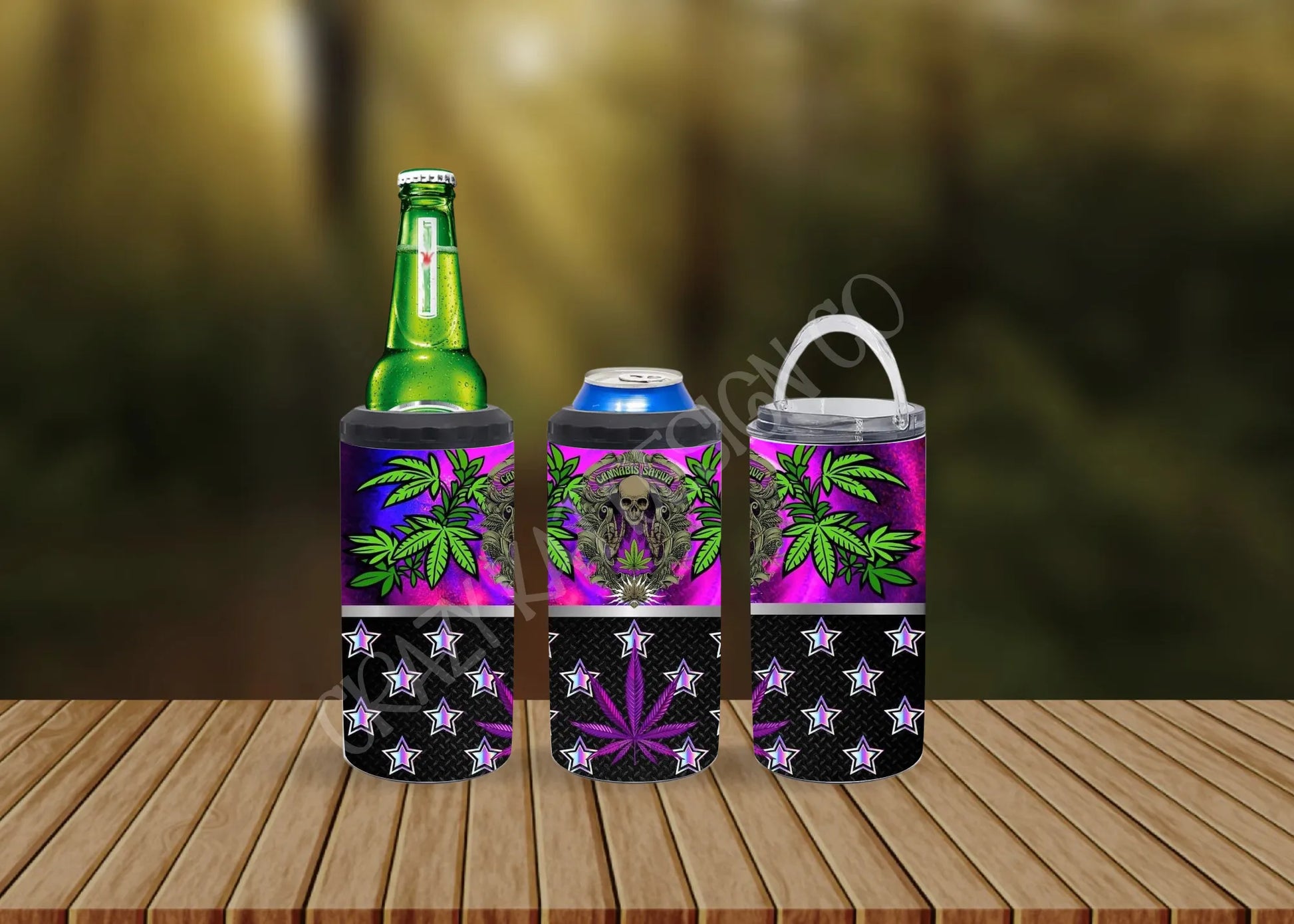 CUSTOMIZABLE CANNABIS SATIVA HOT AND COLD TUMBLERS - Crazy Kat Design Co