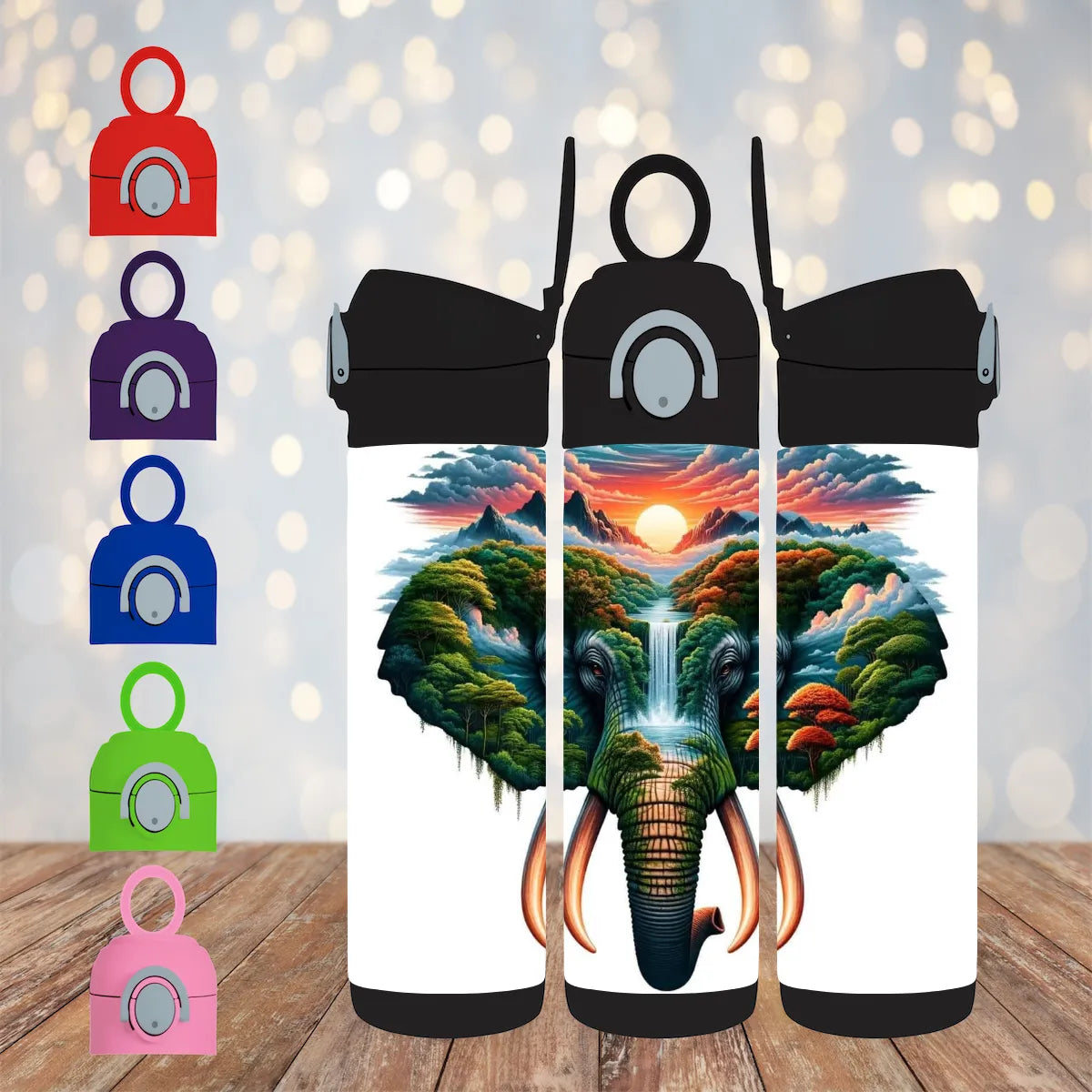 CUSTOMIZABLE ELEPHANT HOT AND COLD TUMBLER - Crazy Kat Design Co