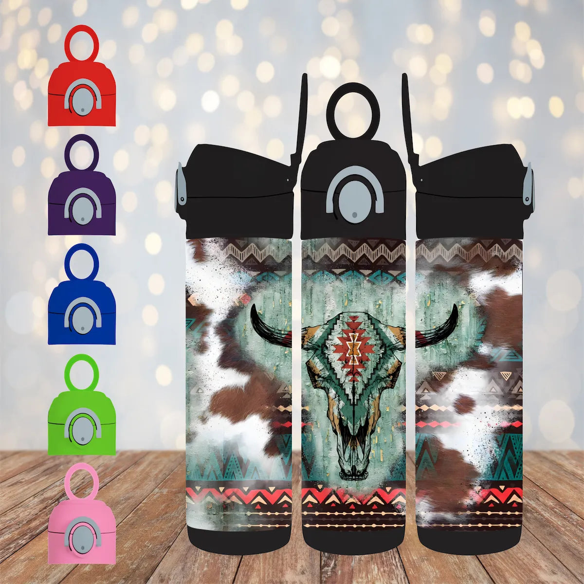 CUSTOMIZABLE BULL SKULL HOT AND COLD TUMBLER - Crazy Kat Design Co