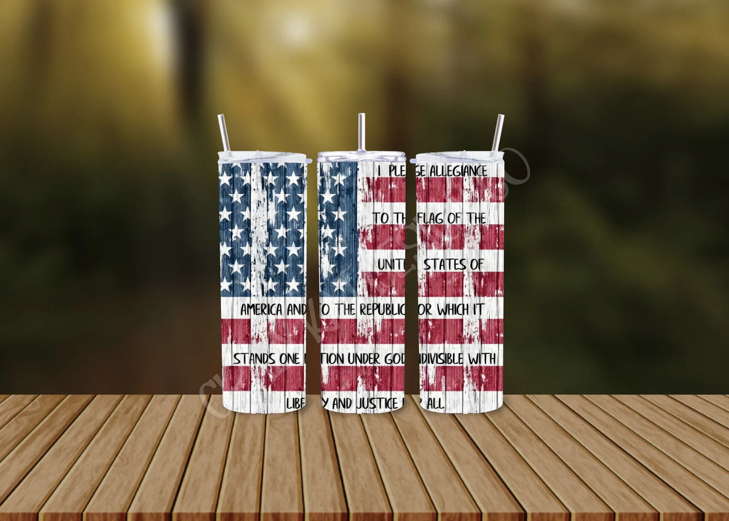 CUSTOMIZABLE PLEDGE OF ALLEGIANCE HOT AND COLD TUMBLERS - Crazy Kat Design Co