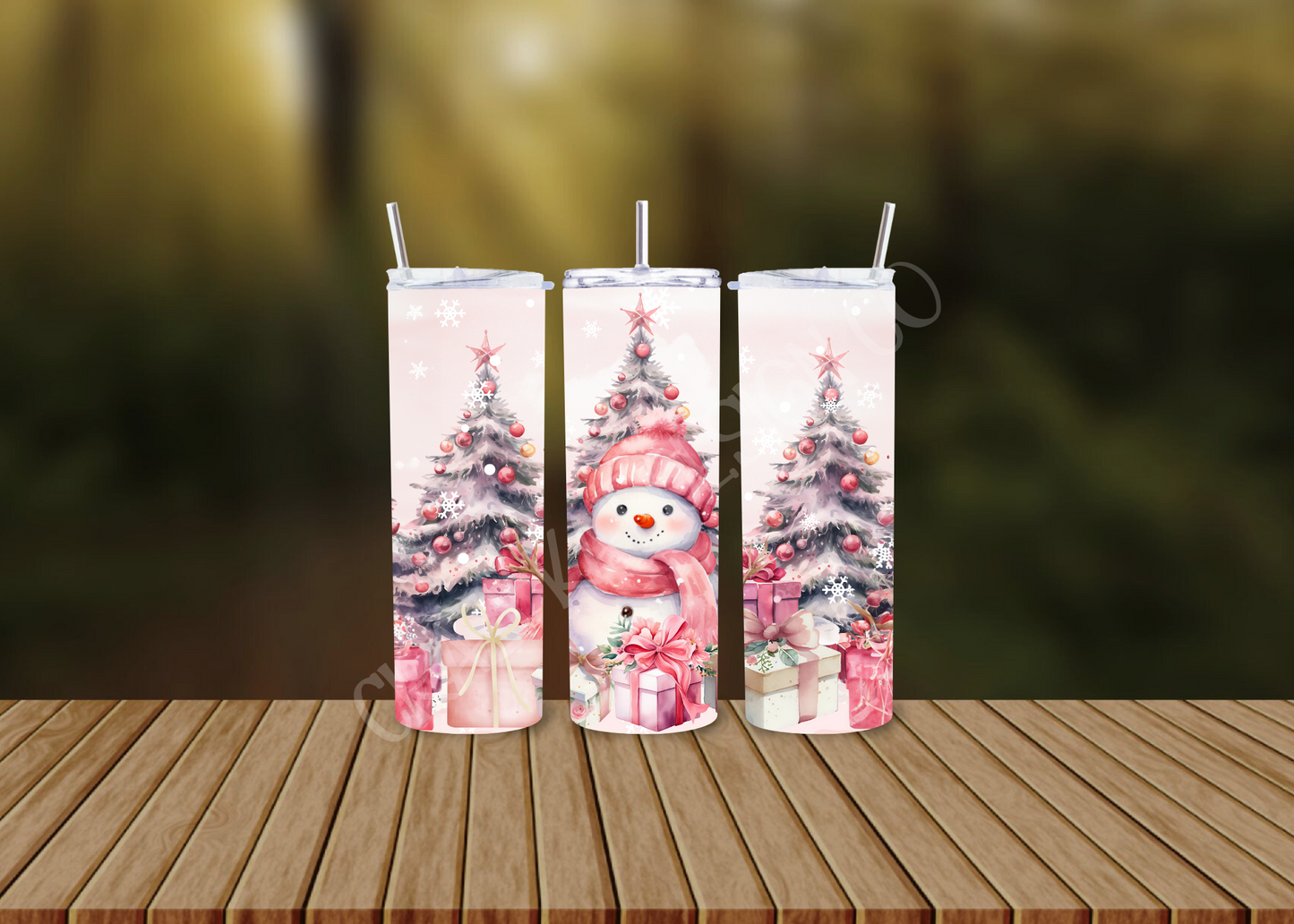 CUSTOMIZABLE SNOWMAN CHRISTMAS HOT AND COLD TUMBLERS