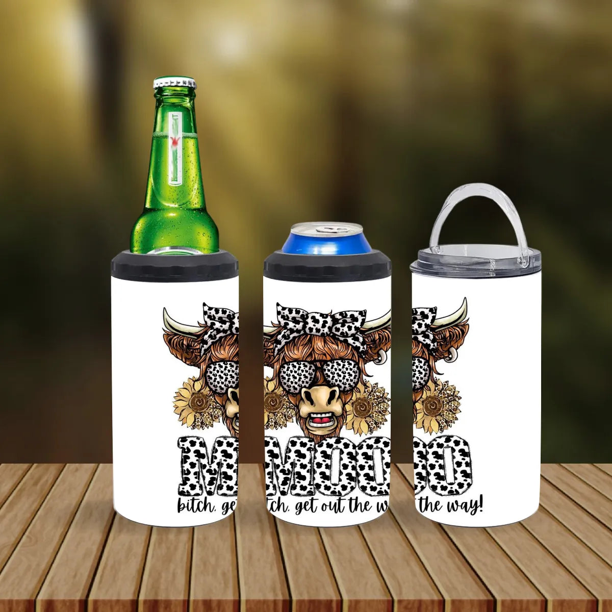 CUSTOMIZABLE MOO BITCH GET OUT THE WAY HOT AND COLD TUMBLER - Crazy Kat Design Co