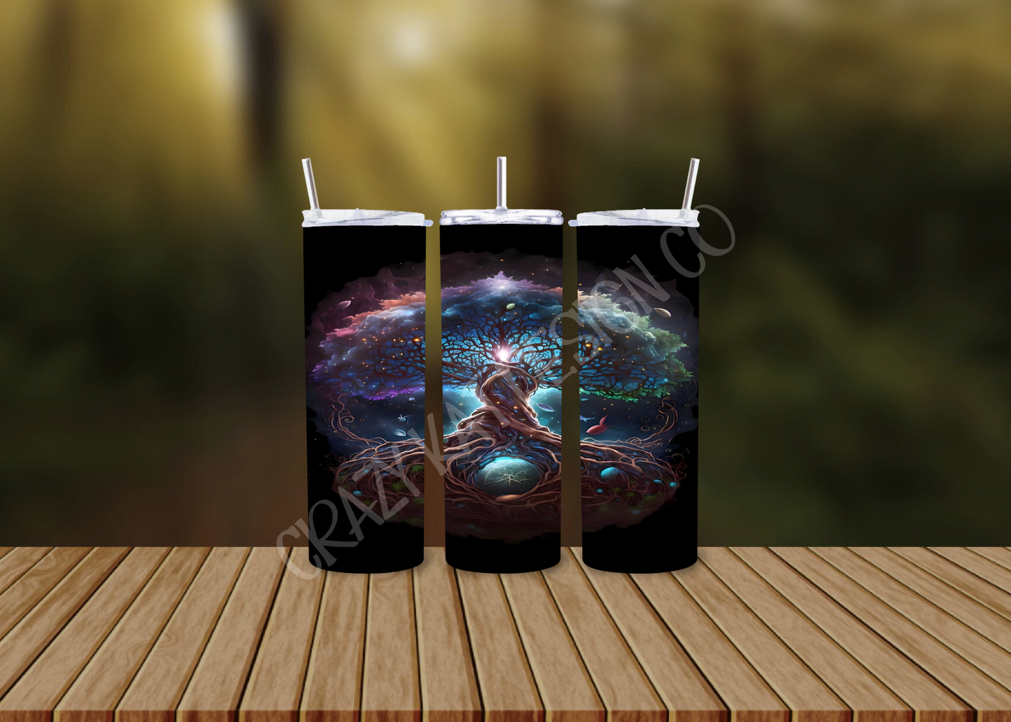 CUSTOMIZABLE GLOWING TREE OF LIFE HOT AND COLD TUMBLERS