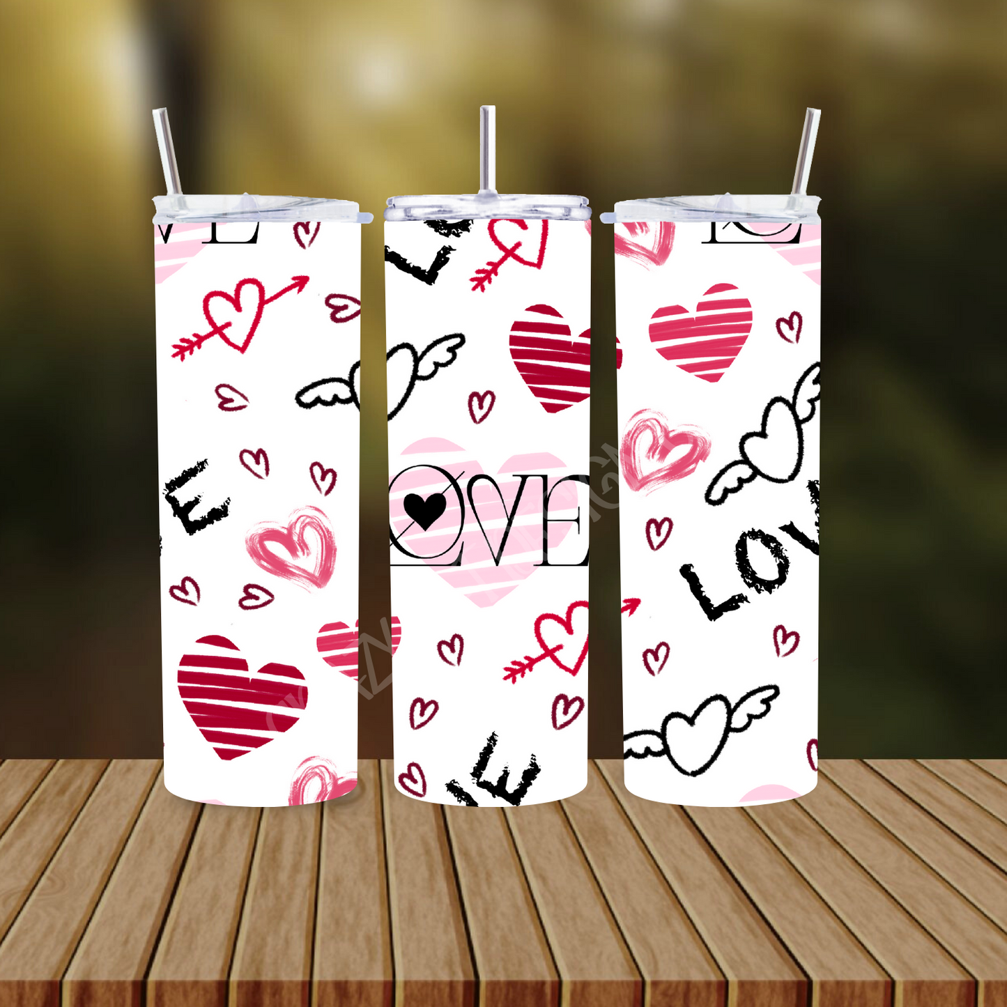 CUSTOMIZABLE LOVE HEARTS HOT AND COLD TUMBLERS