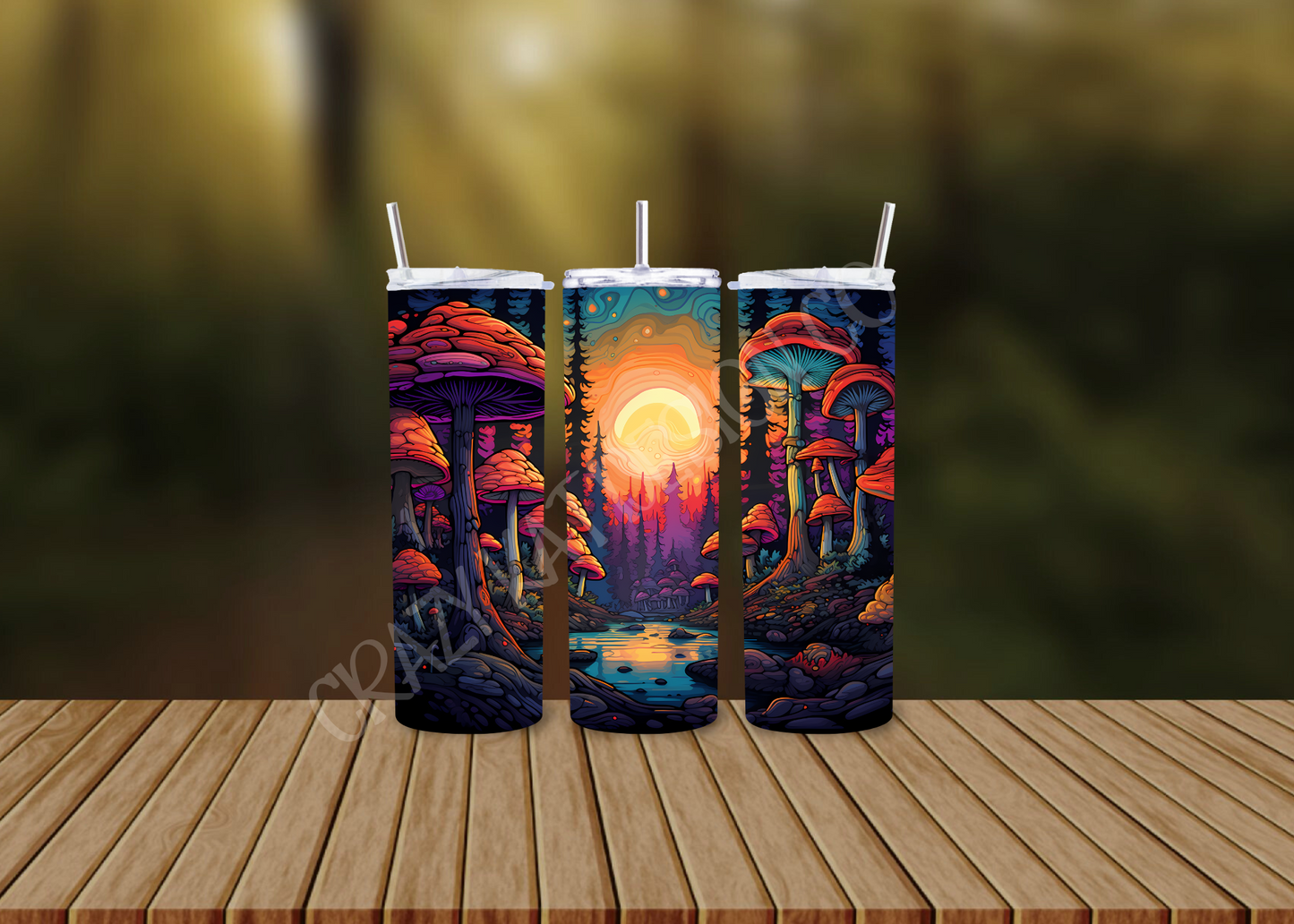 CUSTOMIZABLE MUSHROOM FORREST HOT AND COLD TUMBLERS