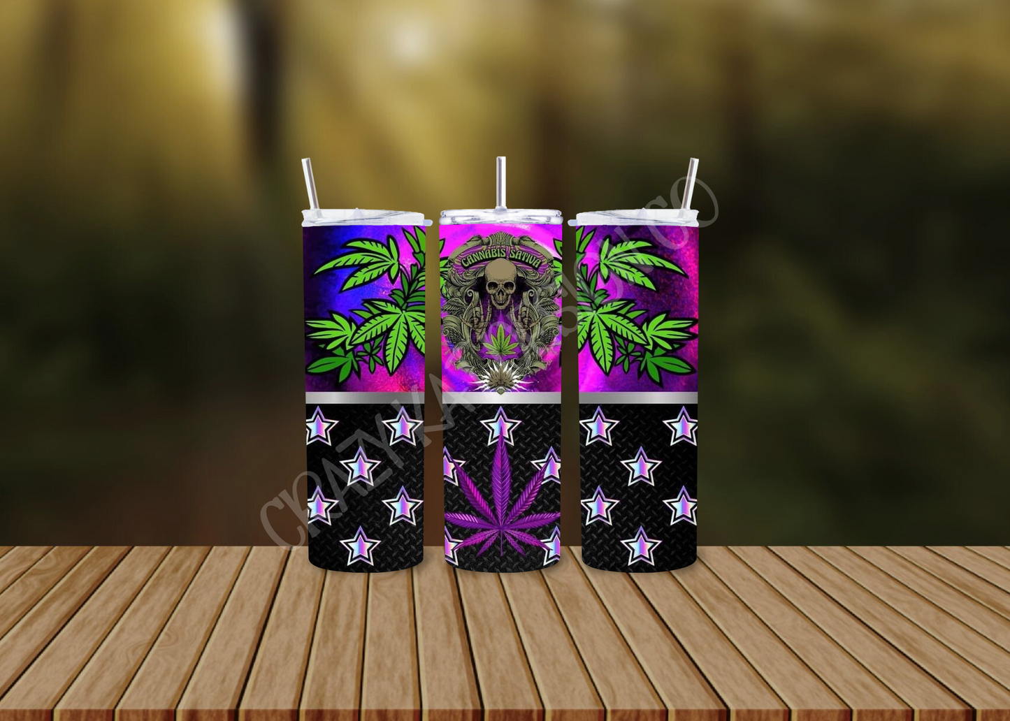 CUSTOMIZABLE CANNABIS SATIVA HOT AND COLD TUMBLERS