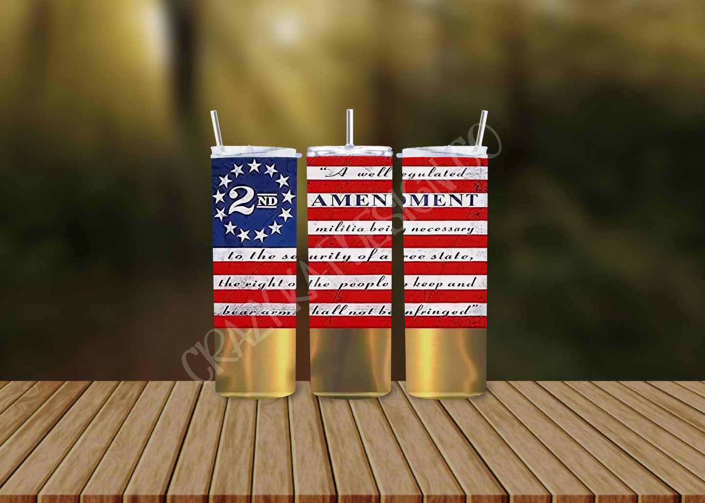 CUSTOMIZABLE 2ND AMENDMENT BULLET HOT AND COLD TUMBLERS