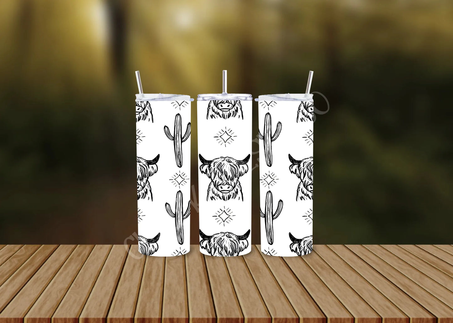 CUSTOMIZABLE HEIFER CACTUS HOT AND COLD TUMBLERS - Crazy Kat Design Co