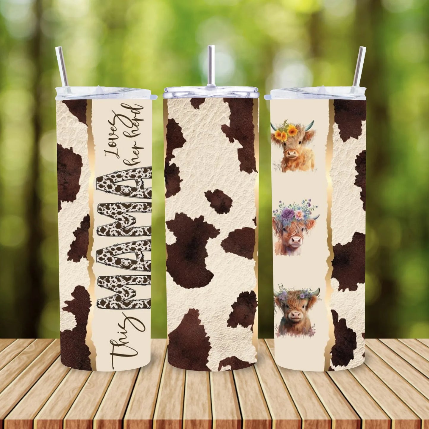 CUSTOMIZABLE COW WITH KIDS HOT AND COLD TUMBLER - Crazy Kat Design Co
