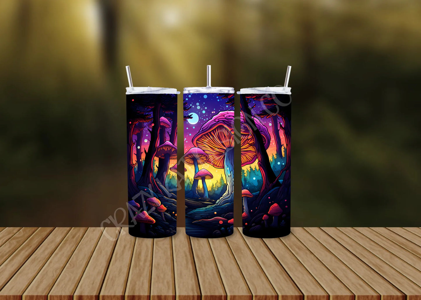 CUSTOMIZABLE MUSHROOM FORREST HOT AND COLD TUMBLERS - Crazy Kat Design Co