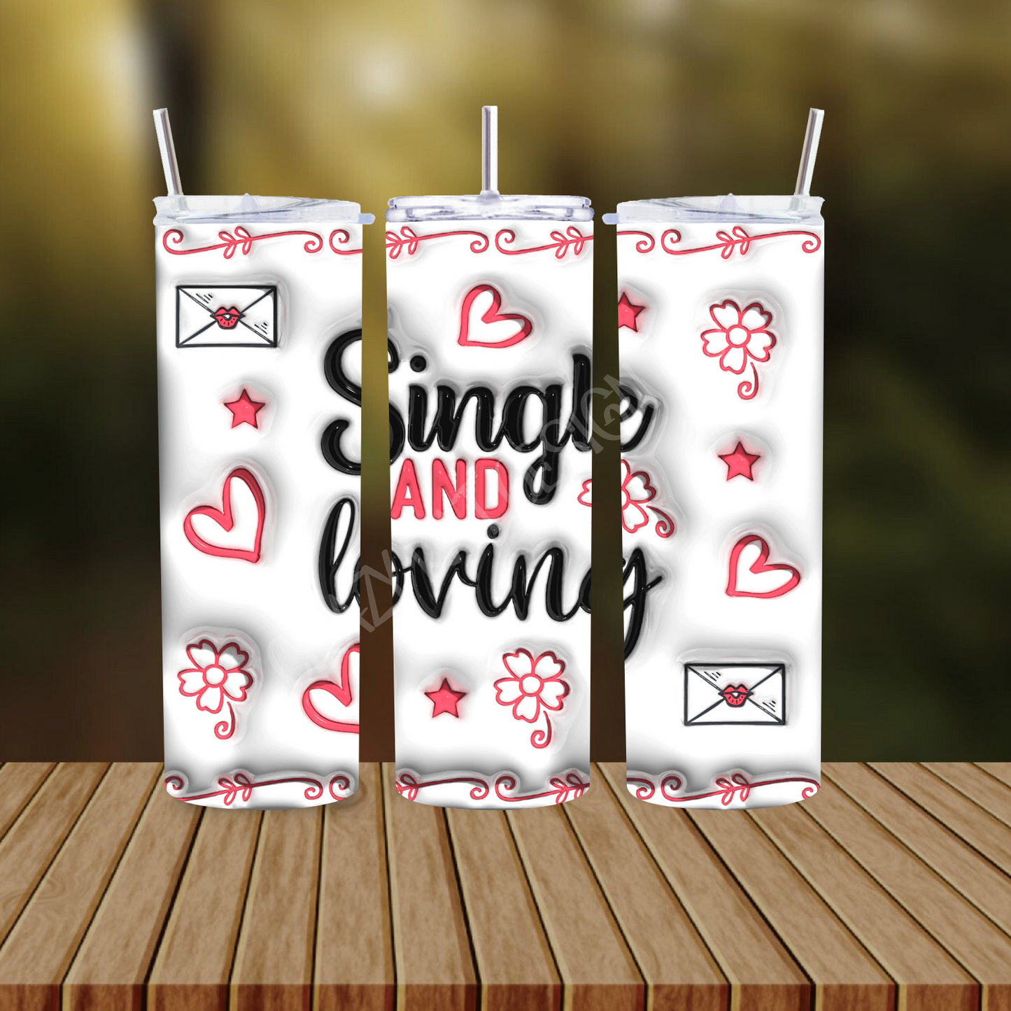 CUSTOMIZABLE HEARTS LOVE KISS HOT AND COLD TUMBLERS