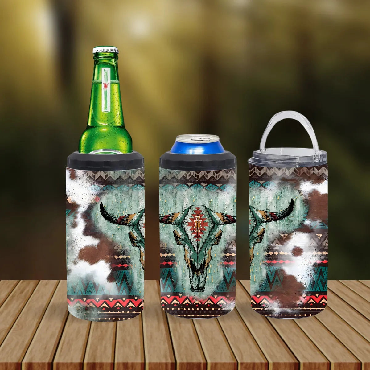 CUSTOMIZABLE BULL SKULL HOT AND COLD TUMBLER - Crazy Kat Design Co