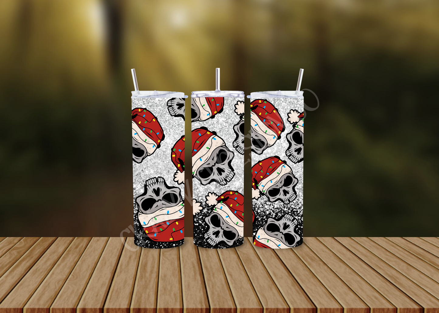 CUSTOMIZABLE CHRISTMAS SKULLS HOT AND COLD TUMBLERS