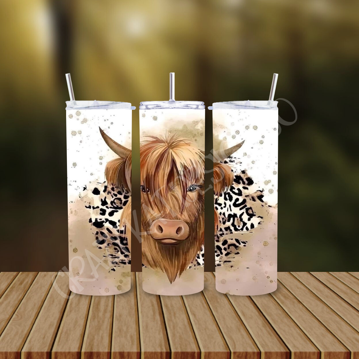 CUSTOMIZABLE HIGHLAND COW HOT AND COLD TUMBLER - Crazy Kat Design Co