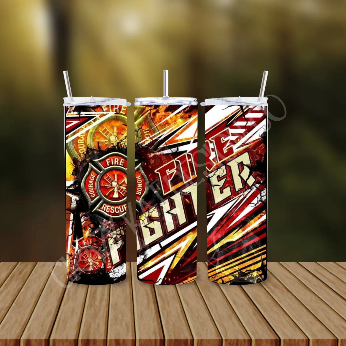 CUSTOMIZABLE FIREFIGHTER HOT AND COLD TUMBLER - Crazy Kat Design Co